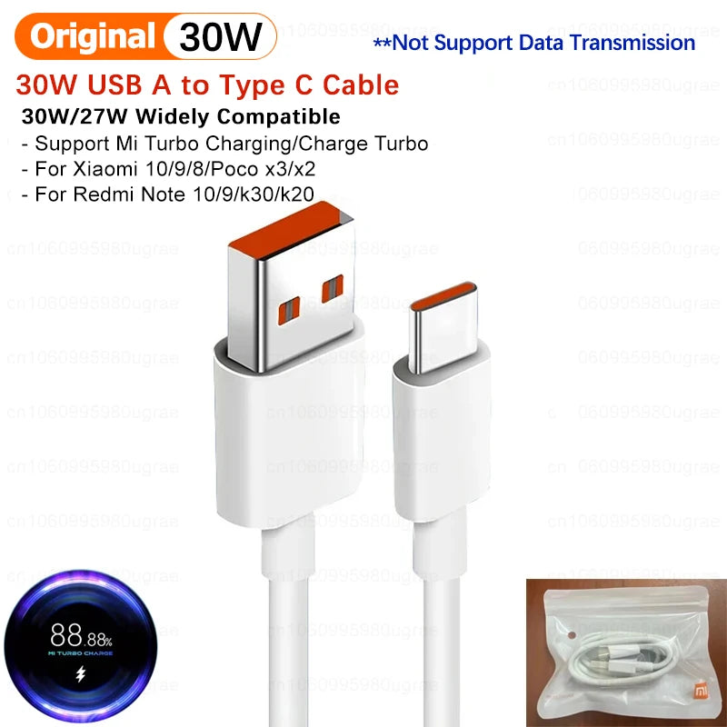 Cable de carga rápida turbo original Xiaomi 6A 120W 67W USB tipo C para Mi 15 14T Ultra Redmi Note 14 13 Pro Plus K80 Poco F5