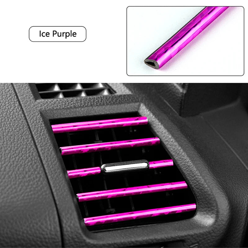 10 tiras decorativas suaves para salida de aire acondicionado de coche, accesorios para rejilla interior de coche, tira decorativa universal en forma de U.