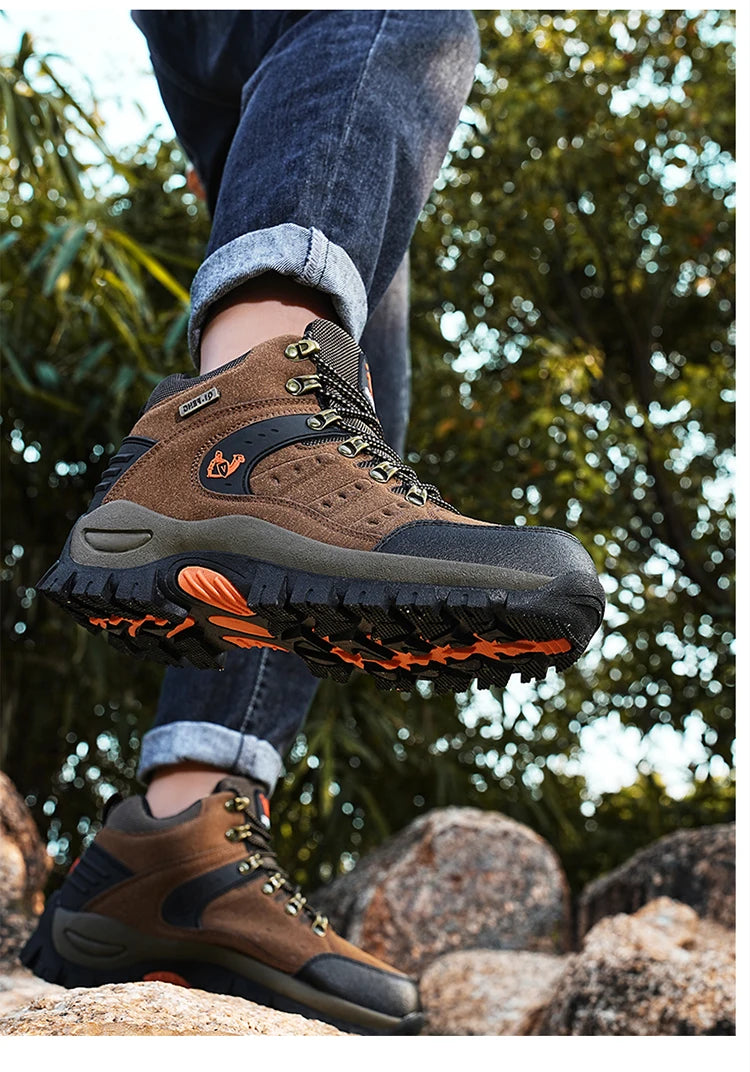 Botines clásicos de moda para hombre, resistentes al desgaste, de ante de vaca, cómodos, para caminar, tácticos