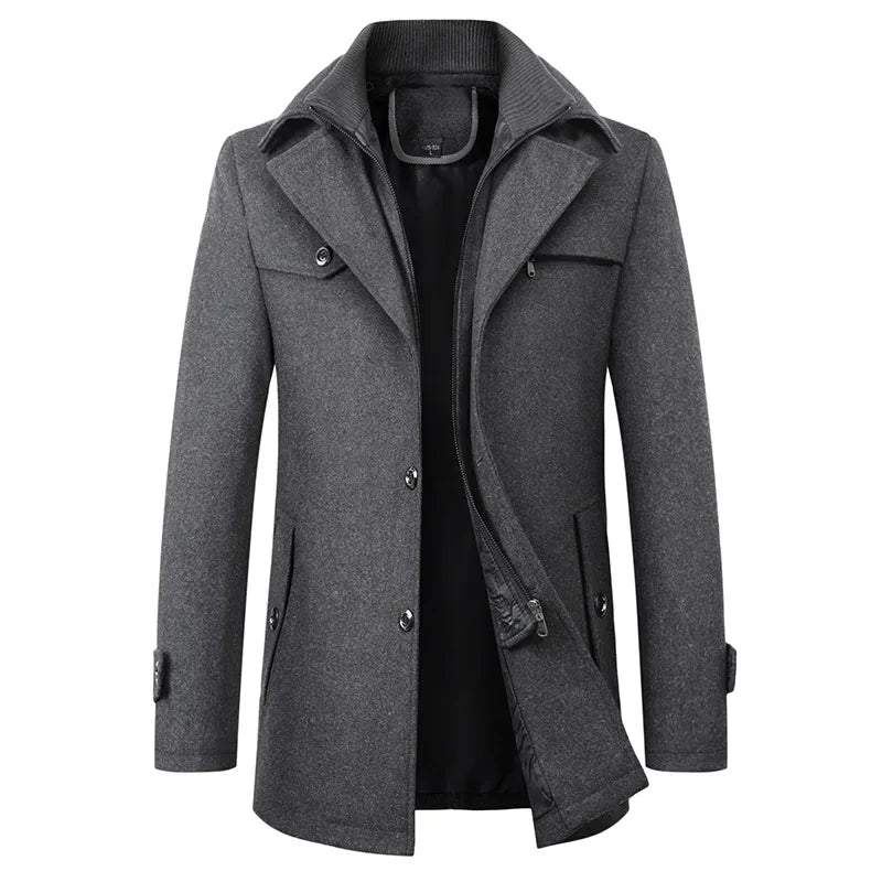 Abrigo de lana para hombre, nuevo modelo 2023, informal, de negocios, a la moda, grueso, cálido, extra moderno, chaqueta de moda fluida.