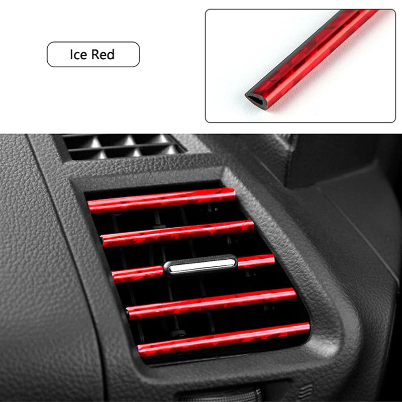 10 tiras decorativas suaves para salida de aire acondicionado de coche, accesorios para rejilla interior de coche, tira decorativa universal en forma de U.