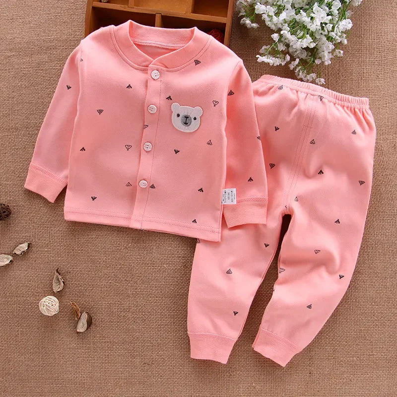 Ropa de bebé, ropa interior, camisetas y pantalones para niños, pijama para recién nacidos, conjuntos de algodón 100 % para el hogar, ropa cálida de otoño para niños y niñas.