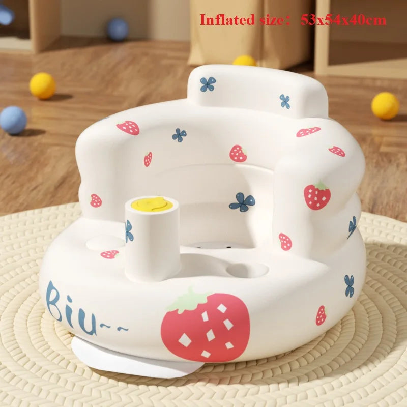 Asiento inflable para bebé con bomba de aire incorporada, silla de apoyo para la espalda para bebés de 0 a 3 años, silla de ducha portátil, asiento de suelo