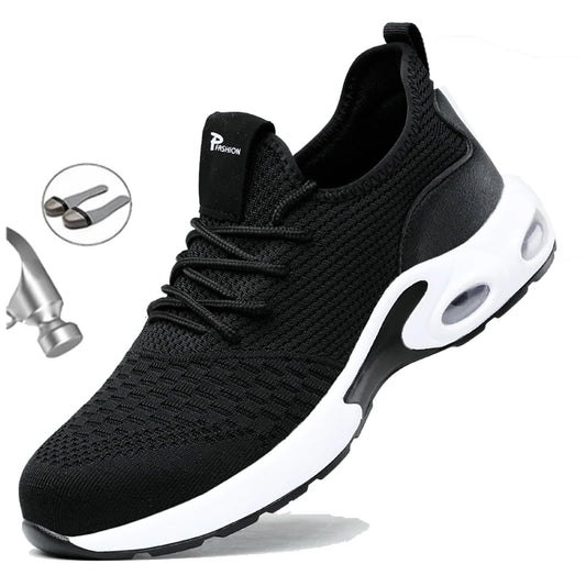 Zapatos de seguridad ligeros para hombre 2025, zapatillas de trabajo con puntera de acero, calzado de protección para hombre, antiaplastamiento, antipinchazos, zapatos indestructibles.