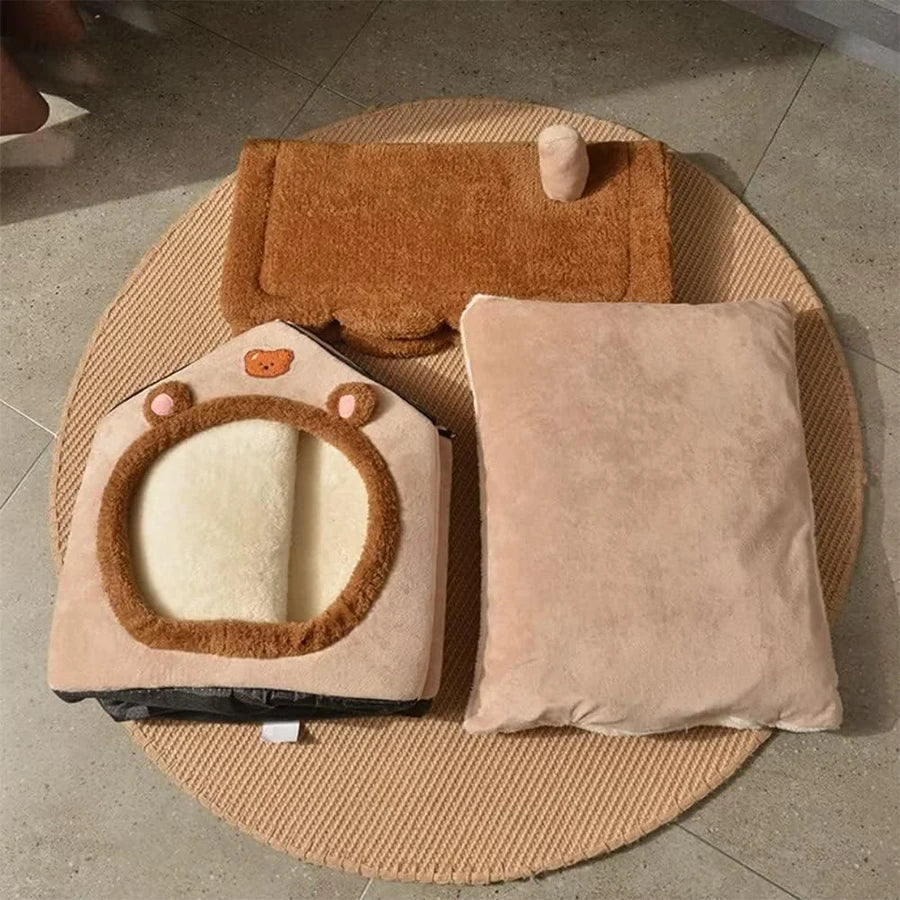 Caseta plegable para mascotas, extraíble y lavable, para esconderse, para cachorros, sofá, cama para perros pequeños y gatos medianos.
