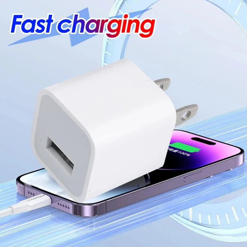 Cargador de teléfono de carga rápida USB para Apple iPhone 14, 13, 12 Pro Max, 11 Plus, adaptador de cargador de pared con enchufe estadounidense, adaptador de corriente para teléfono celular