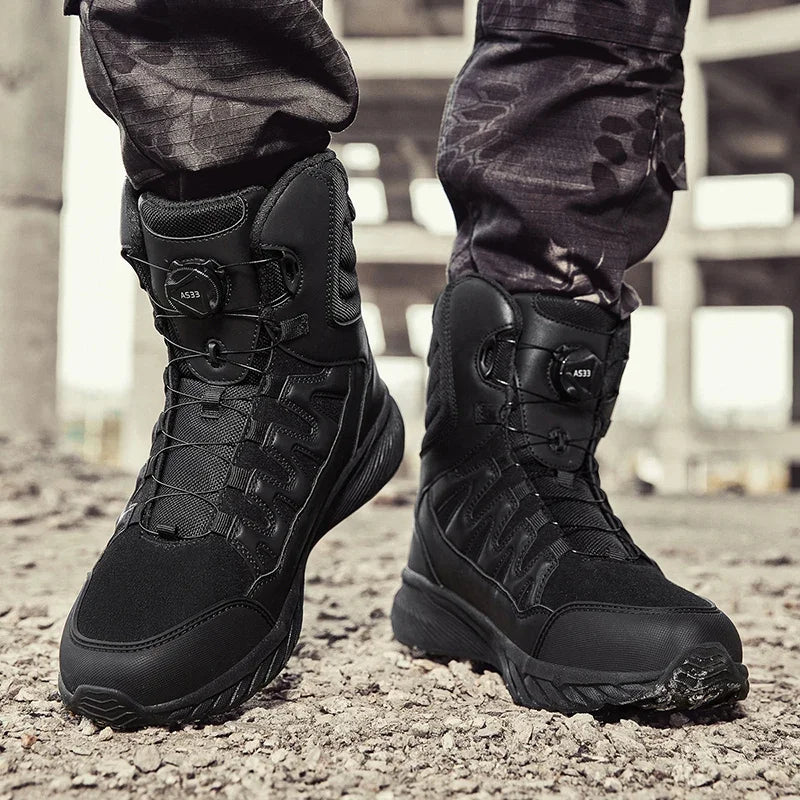 Botas tácticas para hombre, marca Army Boot, estilo militar, hasta el tobillo, para senderismo, seguridad, trabajo en el desierto, escalada, impermeables, de alta calidad.