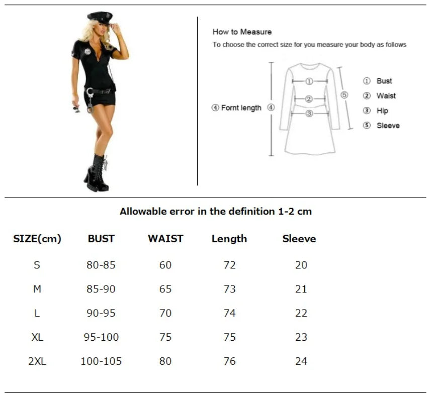 New Halloween Carnival Sexy Policewoman Officer Blue Uniform Policewoman Suit Costume Adult Policewoman Role Playing Costume