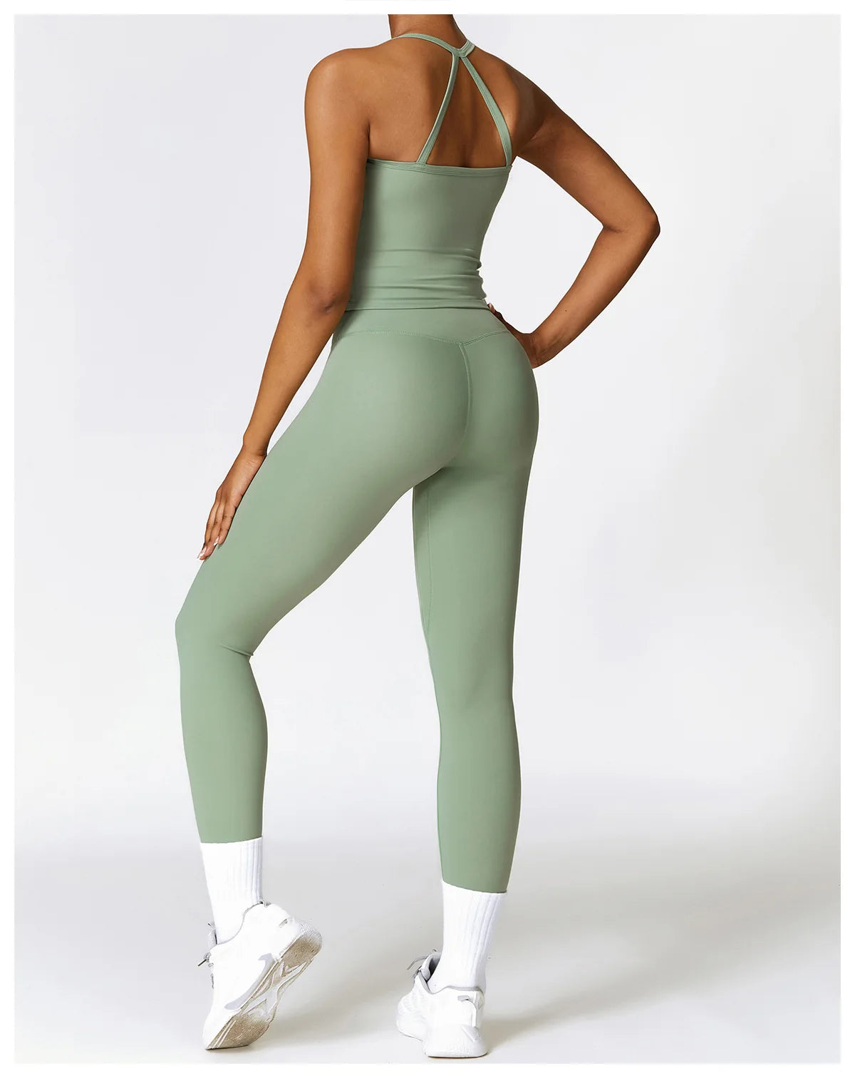 2PCS Seamless Yoga Set Women Workout Set Sportswear Gym Clothing Fitness Long Sleeve Crop Top High Waist Leggings Sports Suits