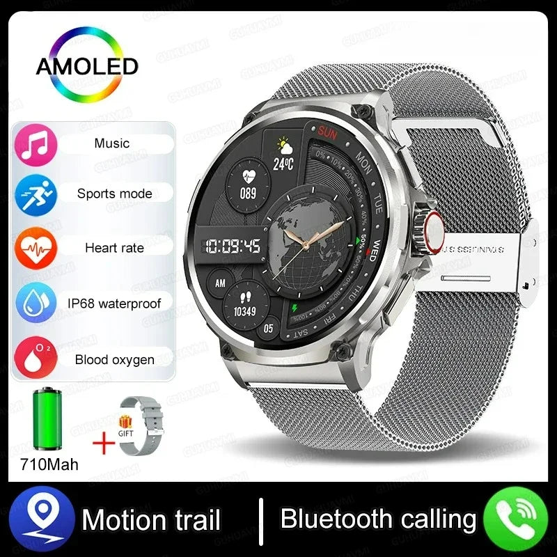 Xiaomi - Nuevo reloj inteligente Ultra HD AMOLED de 1,85 pulgadas para hombre, con GPS, Bluetooth, llamadas, batería de 710 mAh, deportivo y de fitness para Huawei