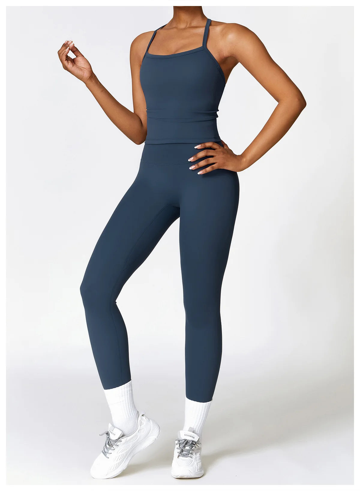 2PCS Seamless Yoga Set Women Workout Set Sportswear Gym Clothing Fitness Long Sleeve Crop Top High Waist Leggings Sports Suits