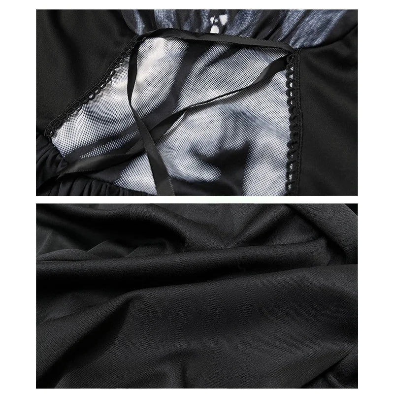 Halloween Witch Dress Skeleton Witch Sorcerer Adult Women Cosplay Costume Hood Skirt Stage Performance Modern Dance Wear Outfits