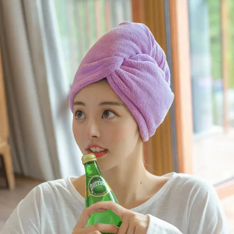 Toalla de secado rápido para cabello largo para mujer, toallas de microfibra suave, gorro de ducha, gorro de baño, gorro de secado rápido para cabello seco, turbante para mujer.