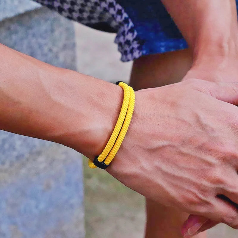 Conjunto de 2 pulseras de moda para hombre, brazalete deslizante ajustable con hilo rojo de la suerte, accesorios para hombre, regalos para él, brazalete para hombre, joyería para hombre