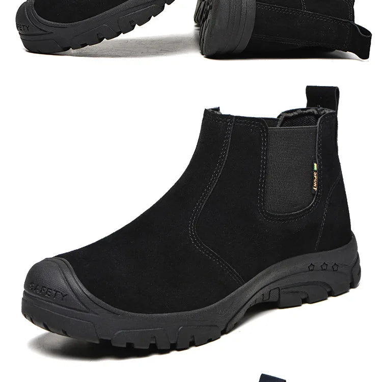 Anti Smashing And Anti Piercing Suede Safety Shoes Men's Steel Toe Cap Protection Work Shoes Fashion Scarpe Antinfortunistiche