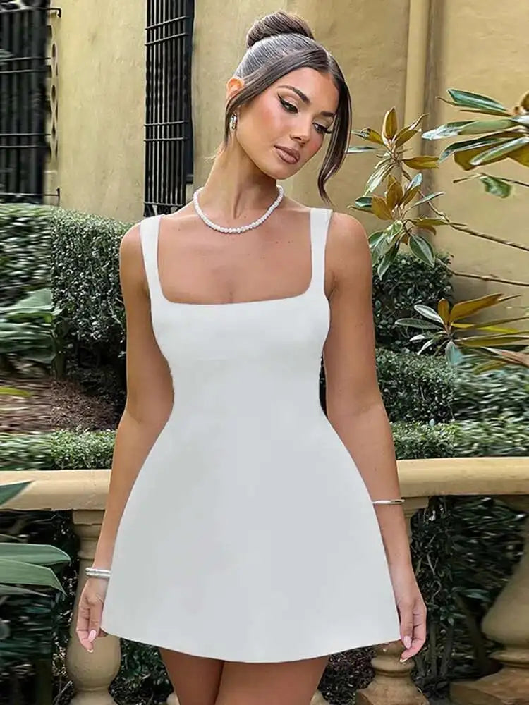 Townlike Waist Wrap Elegant A-line Dress Women Spaghetti Strap Mini 2024 Spring Summer Dress Backless Sexy Party Dresses