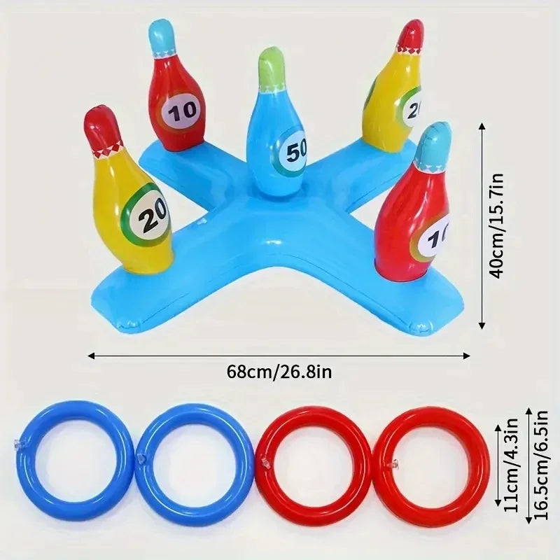 1 juego de bolos acuáticos inflables con bombas de aire, piscinas y deportes acuáticos inflables adecuados para nadar p