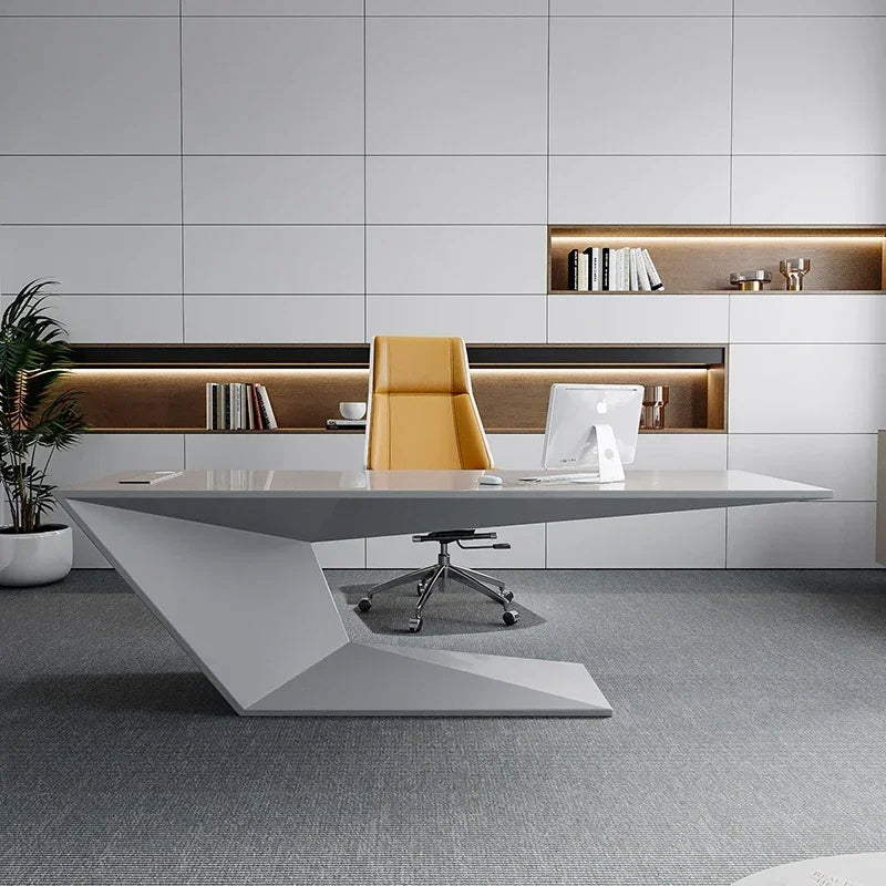 Escritorio de oficina creativo de recepción, computadora de trabajo, mesa nórdica, escritorio ejecutivo minimalista, estación de trabajo, muebles de moda Tavolino