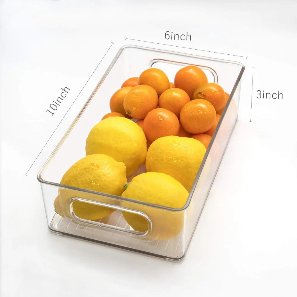 1/2/3 contenedores transparentes para despensa con asas, organizadores apilables para refrigerador, contenedores organizadores para gabinetes o refrigeradores