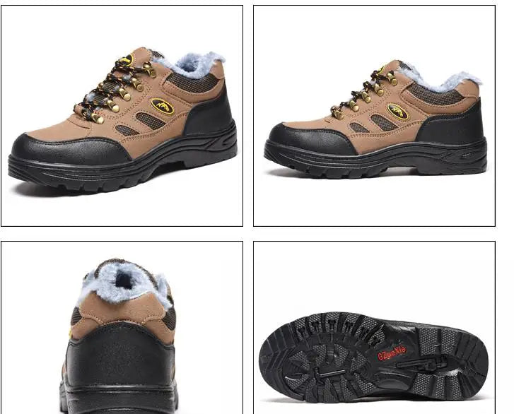 Zapatos de Seguridad 2023 Nuevos Zapatos de Seguridad de Invierno para Hombre, Felpa Abrigada, Alta Calidad, Trabajo al Aire Libre, Tallas Grandes, Sepatu Safety