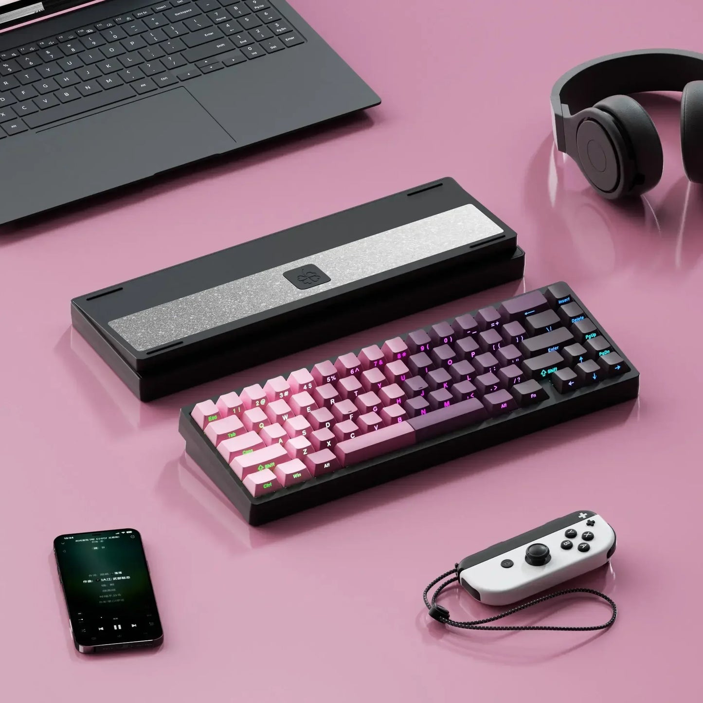 Teclado mecánico para juegos Weikav Lucky65 V2 RGB con junta intercambiable en caliente, estructura de 3 modos, aleación de aluminio, accesorio para PC