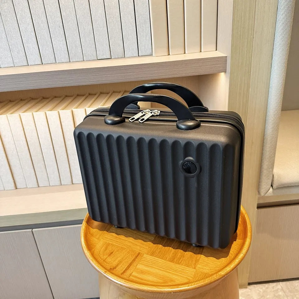 Maleta ABS de 14 pulgadas, bolsa de cosméticos, estuche liviano para viajes de negocios, estuche para alojamiento de estudiantes, bolsa organizadora de maquillaje, regalo de recuerdo.