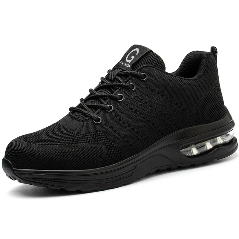 Zapatos de trabajo de protección anti-aplastamiento para hombres y mujeres, zapatos indestructibles anti-perforación, zapatos de trabajo con amortiguación de aire, zapatos de seguridad con puntera de acero para hombre.