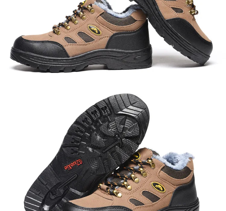 Zapatos de Seguridad 2023 Nuevos Zapatos de Seguridad de Invierno para Hombre, Felpa Abrigada, Alta Calidad, Trabajo al Aire Libre, Tallas Grandes, Sepatu Safety