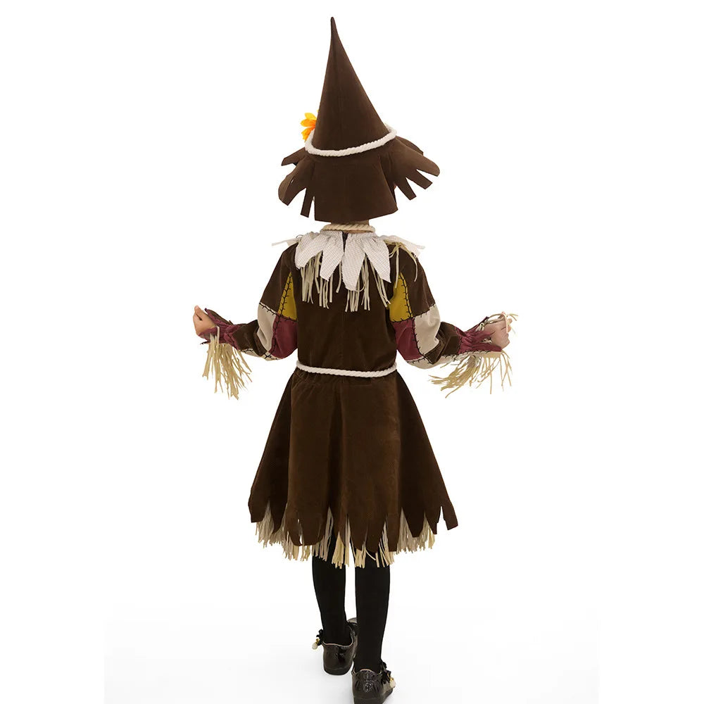 Halloween The Wizard of Oz Scarecrow Parent-Child Costume Carnival Party Performance Circus Clown Dress Womens Cosplay Costume