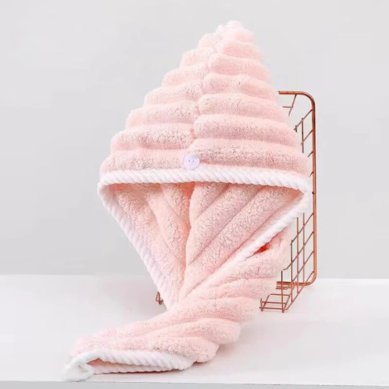 Gorro para secar el cabello para mujer, grueso y súper absorbente, gorro de secado rápido, toalla para secar el cabello.