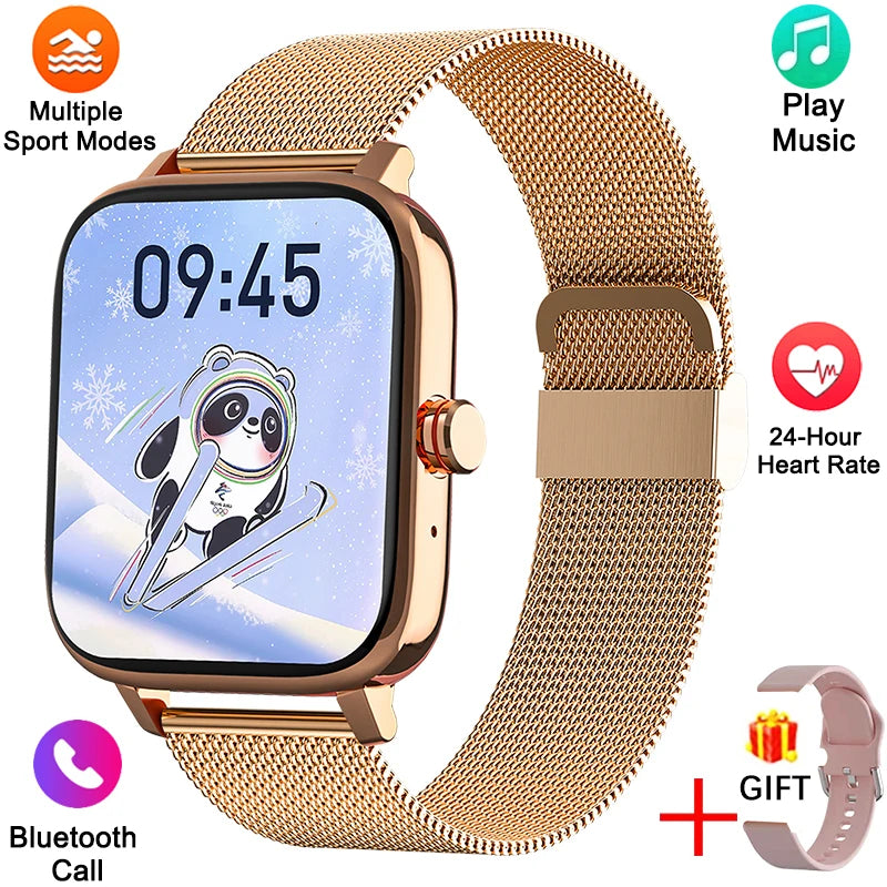 Nuevo reloj inteligente para mujer, con esfera personalizada, para Android IOS, resistente al agua, con Bluetooth, llamadas, música, reloj táctil completo para mujer