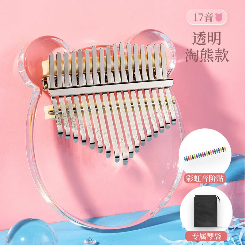 HLURU Kalimba 17, piano de pulgar de 21 teclas, cristal acrílico, Kalimba 17, piano de dedo de 21 teclas para principiantes y niños, instrumento de teclado