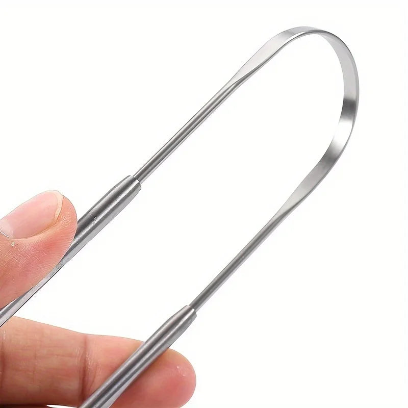 Aliento fresco para el cuidado bucal, limpiadores linguales de acero inoxidable, herramientas de limpieza lingual para adultos, set de regalo de raspadores de lengua