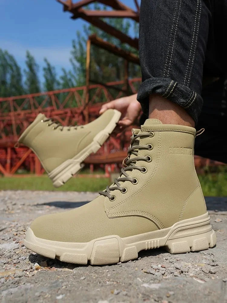 Anti-spark Welder Shoes Men's High Top Work Safety Boots Puncture Proof Construction Safety Shoes Men Platform Boots