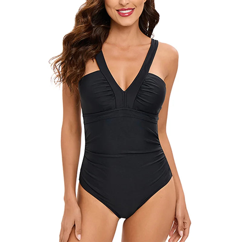 Traje de baño de una pieza sexy para mujer 2024, push up, talla grande, control de abdomen, monokini, ropa de playa, traje de baño vintage.