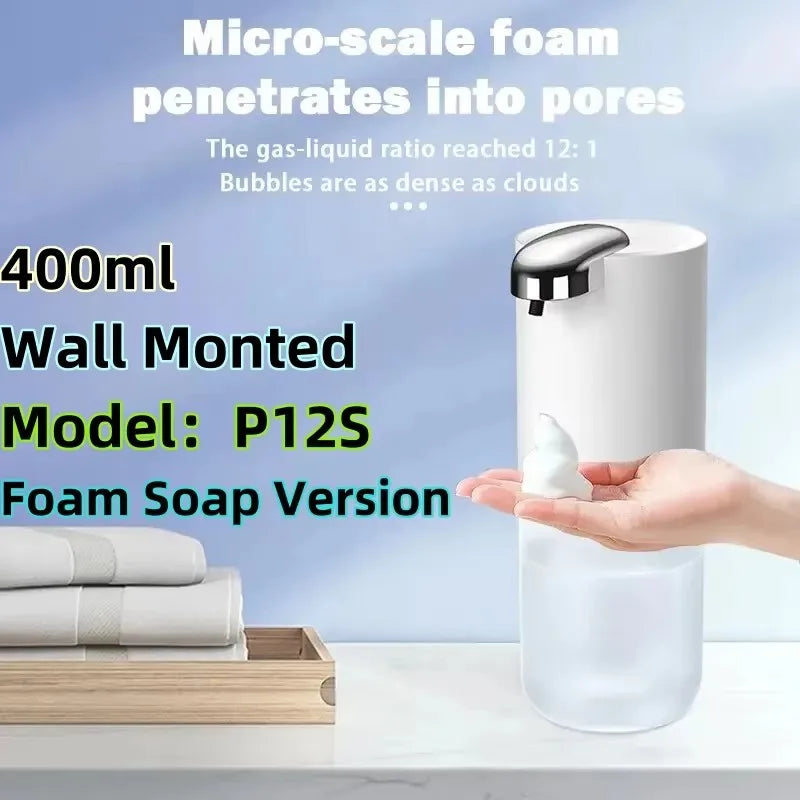 Dispensador automático de jabón en espuma Xiaomi P12 de 380 ml, sin contacto, con sensor infrarrojo impermeable IPX5 para el hogar.
