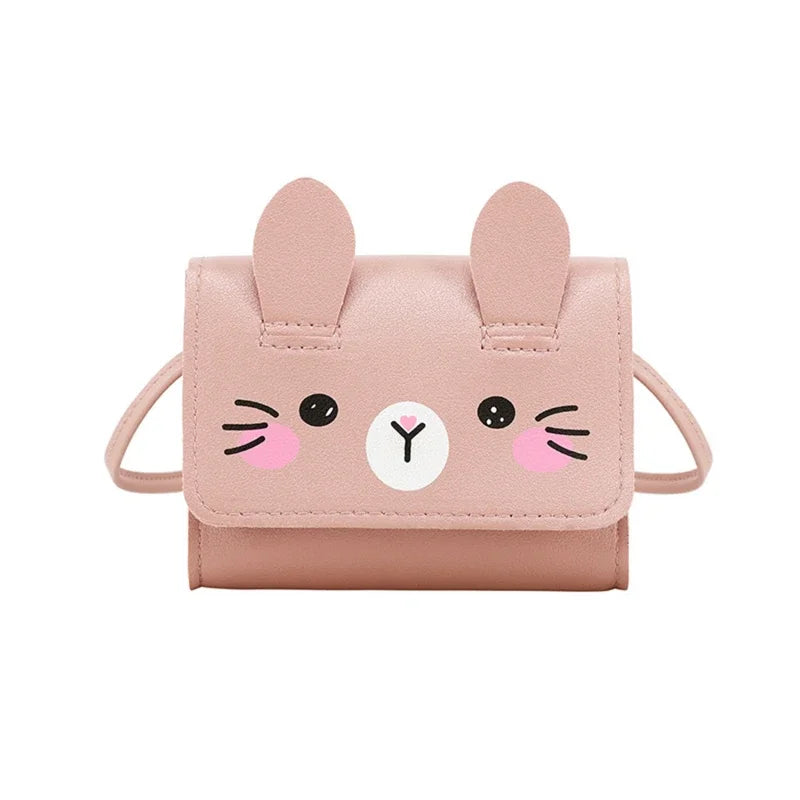 Accesorios para niños, bolso bandolera pequeño con diseño de conejo, bolso bandolera pequeño para niñas, monedero pequeño con dibujos animados para niños y niñas.