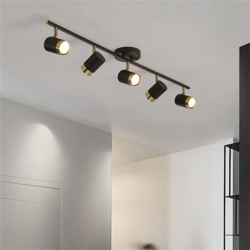 Lámpara de techo LED moderna para interiores, lámpara de araña blanca y negra, foco para sala de estar, dormitorio, comedor, pasillo, foco GU10