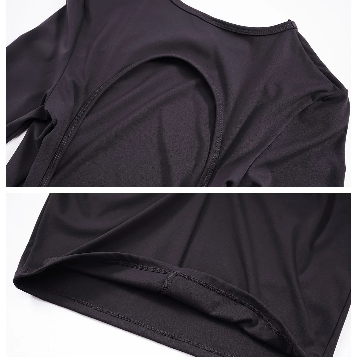 Nuevo conjunto de yoga y fitness para mujer, mono deportivo para entrenamiento, mono de manga larga, vestido sexy con cuello halter, falda ajustada