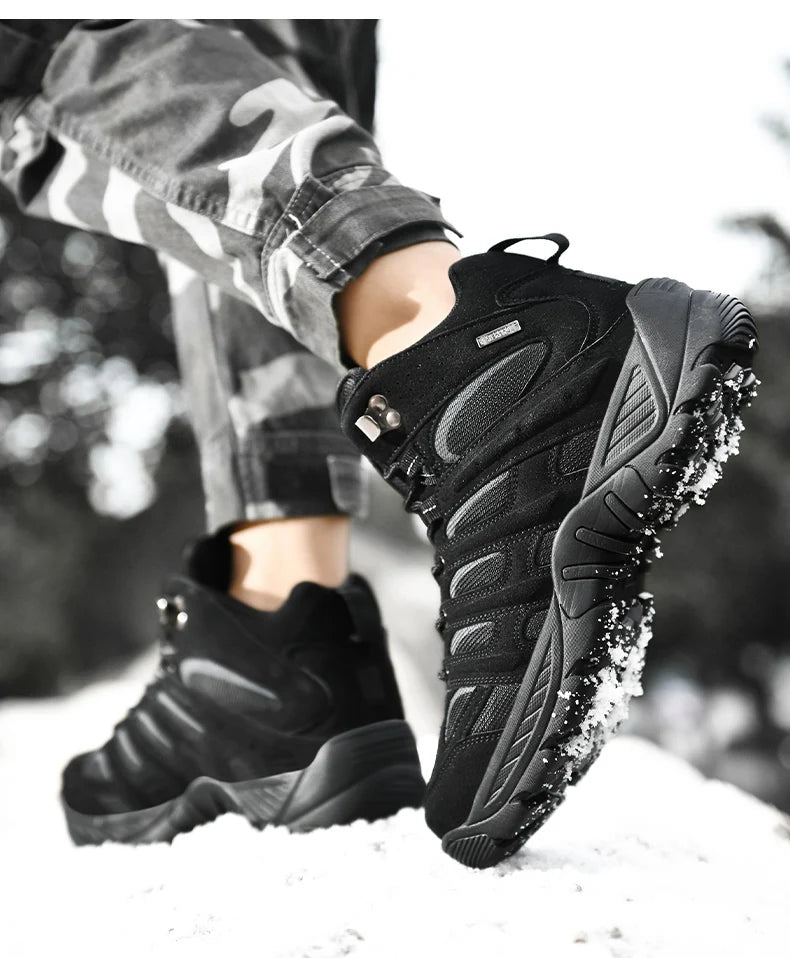 Botas de cuero de alta calidad para hombre, ideales para pesca, caza, senderismo, actividades al aire libre y trabajo.