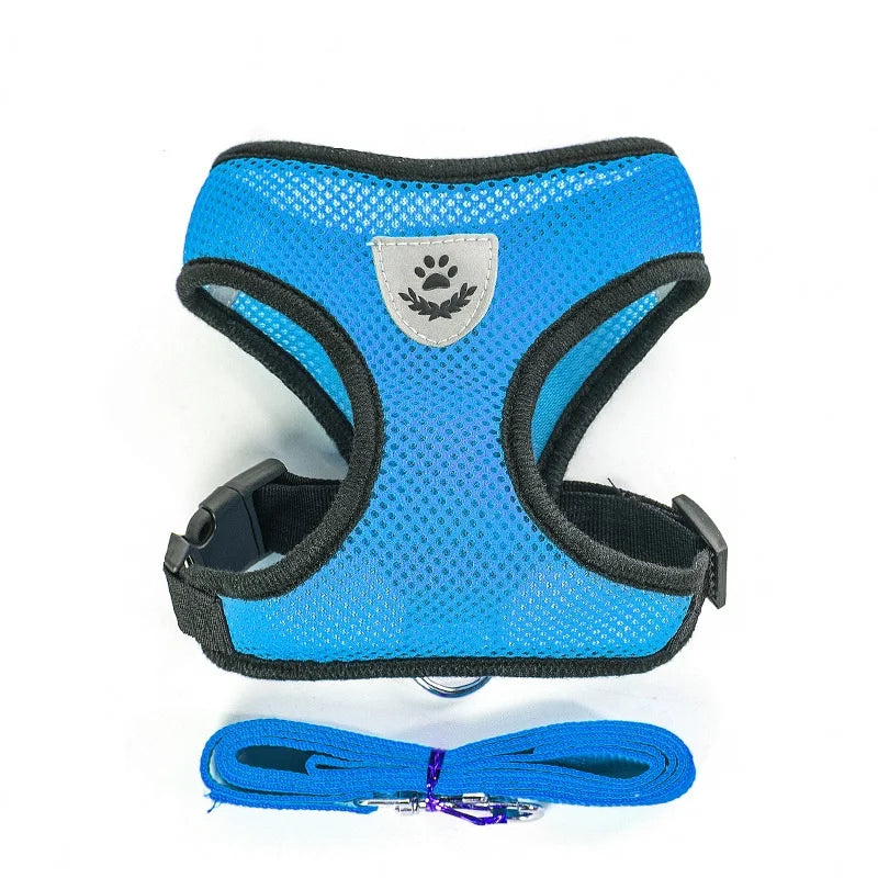 Arnés y correa de malla transpirable de nailon para perros y gatos, chaleco, arnés para perros pequeños, gatitos y gatos, accesorios para mascotas.