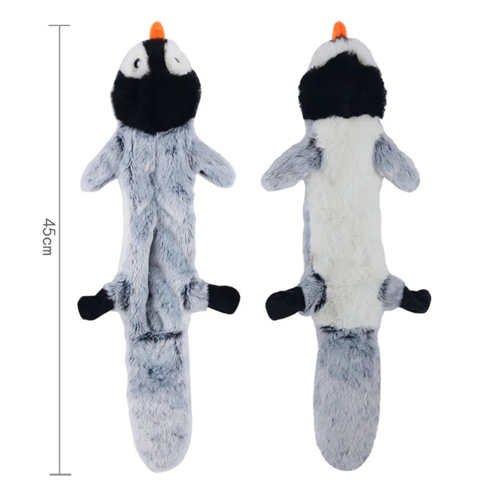 Divertido juguete de imitación de animal sin relleno para perros con chirriadores, duradero, de peluche sin relleno, con sonido chirriante, para masticar y arrugar.