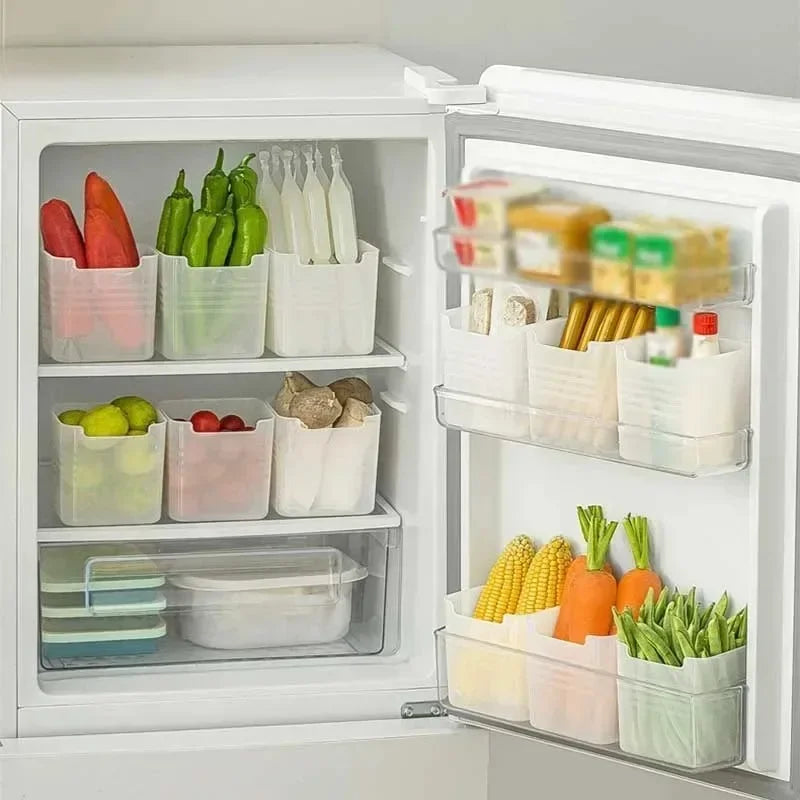 1/5 cajas de almacenamiento para refrigerador, organizador de alimentos frescos, contenedor de frutas, especias y alimentos para el hogar y la cocina.