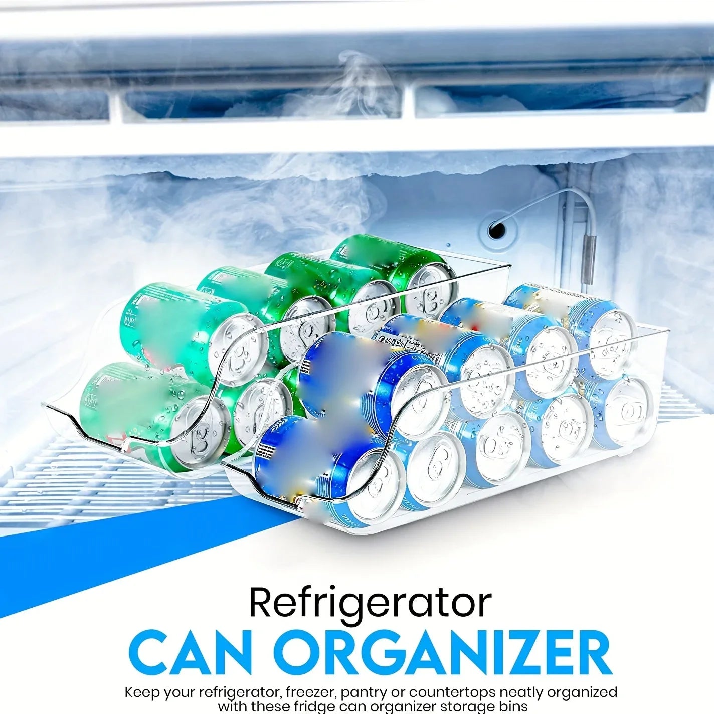 1 pieza de latas de almacenamiento de cocina, latas de refresco, latas de almacenamiento, organizadores de refrigerador y congelador, dispensadores de latas, accesorios de cocina