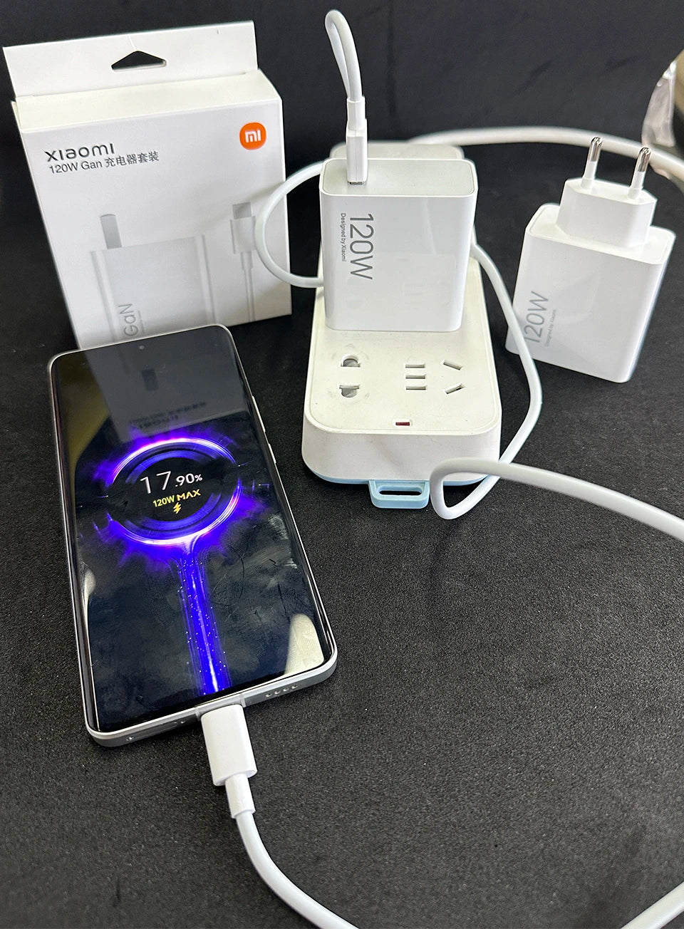 Cargador original Xiaomi de 120 W con conector tipo C y carga rápida GaN. Compatible con Xiaomi Mi 17, 14 Pro, 13t, Poco F7 Ultra, F4 GT y Redmi Note 13 Pro+.