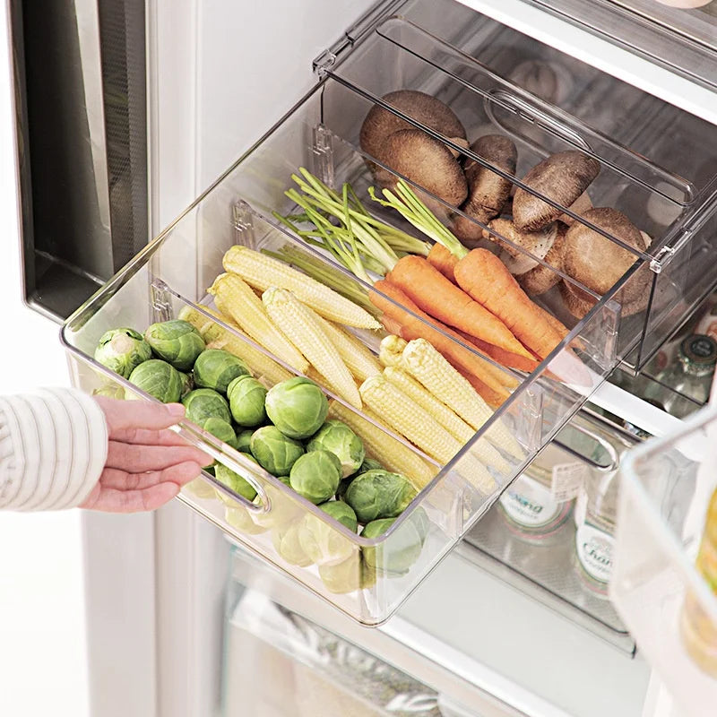 Caja de almacenamiento para refrigerador Der Sle, organizador para huevos, contenedor para conservación, caja de subpaquete de congelación, caja de plástico para alimentos