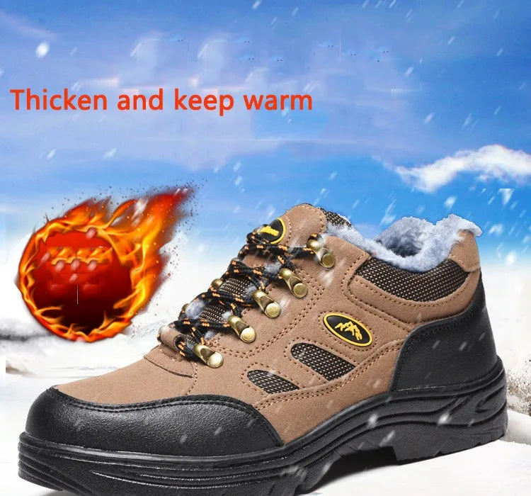 Zapatos de Seguridad 2023 Nuevos Zapatos de Seguridad de Invierno para Hombre, Felpa Abrigada, Alta Calidad, Trabajo al Aire Libre, Tallas Grandes, Sepatu Safety