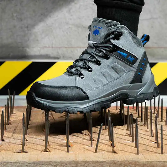 Los nuevos zapatos de protección laboral son anti-aplastamiento y anti-perforación, calzado cómodo y resistente para hombre, para otoño e invierno, ideal para la construcción.