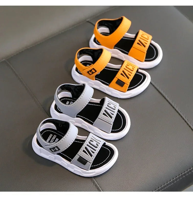 Sandalias para niños, estudiantes, zapatos antideslizantes, sencillas, generosas, para niños y niñas, fáciles de poner y quitar, suela suave, calzado informal para niños.