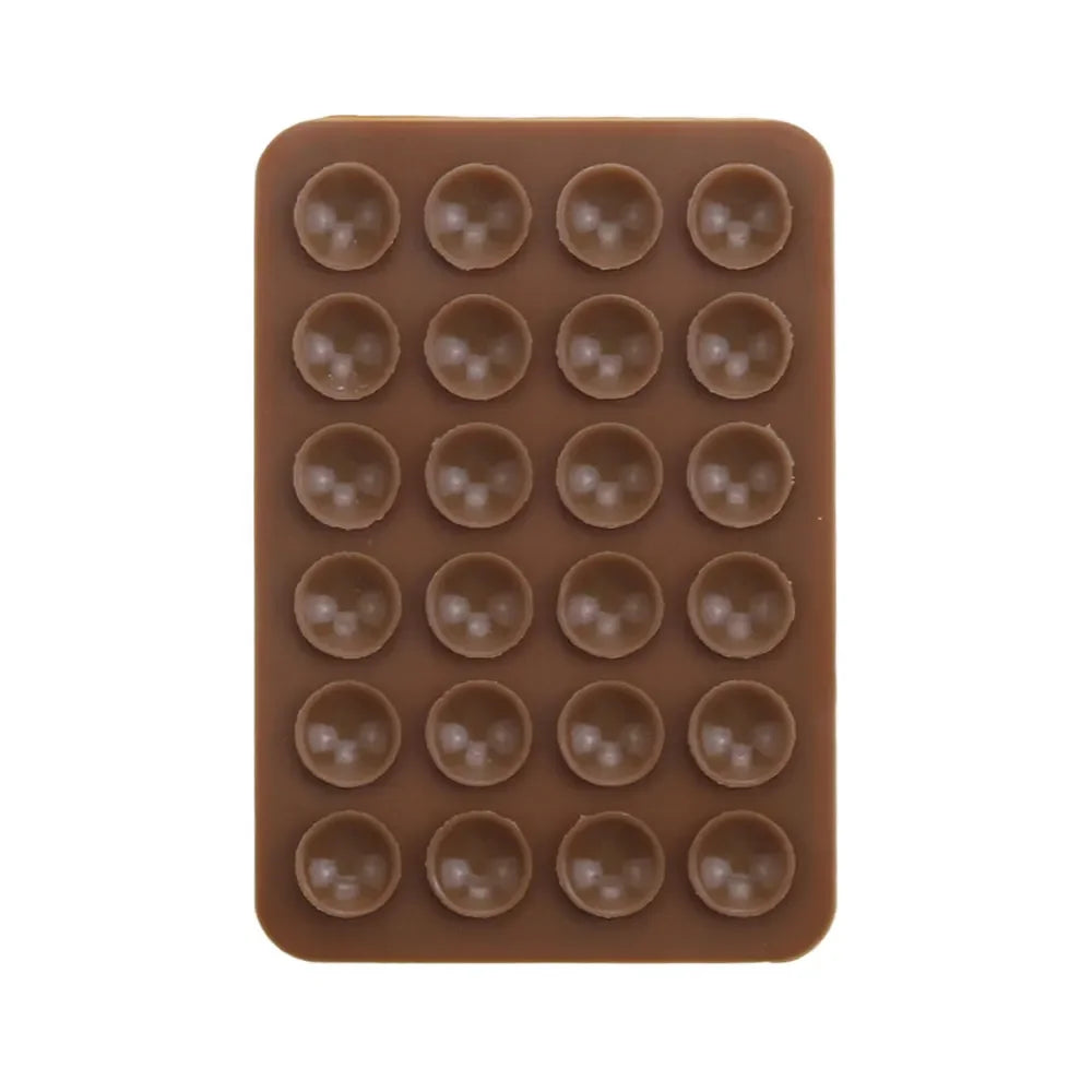 Ventosa de silicona multifuncional para teléfono, con adhesivo de goma y base fija, 24 ventosas cuadradas.
